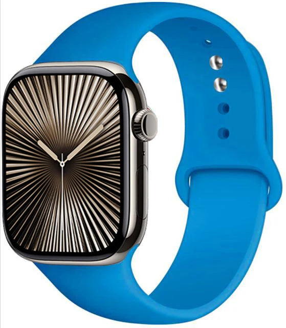 Bracelet en Silicone Premium Compatible Apple Watch Série 10, 9, 8, 7, 6, 5, SE et Ultra (40 à 49 mm)