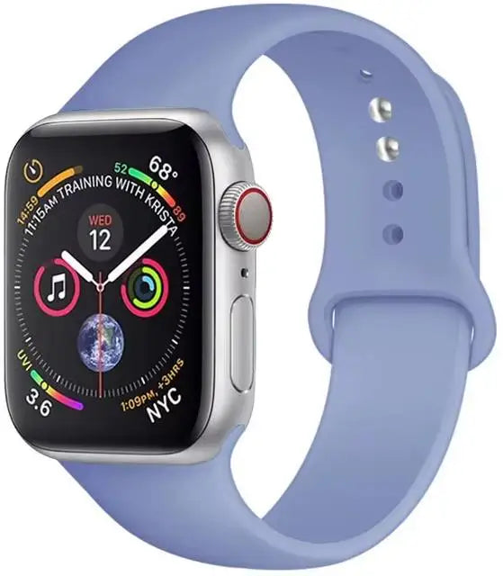 Bracelet en Silicone Premium Compatible Apple Watch Série 10, 9, 8, 7, 6, 5, SE et Ultra (40 à 49 mm)
