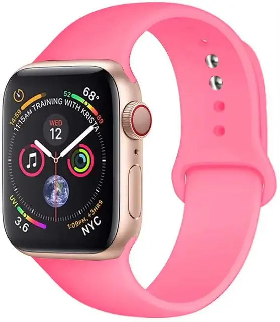Bracelet en Silicone Premium Compatible Apple Watch Série 10, 9, 8, 7, 6, 5, SE et Ultra (40 à 49 mm)